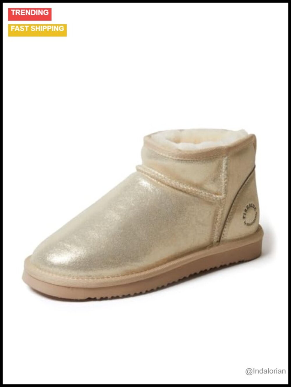 Genuine Shearling Fur Lined Mini Ankle Boot Platform Slipper Water-Resistant